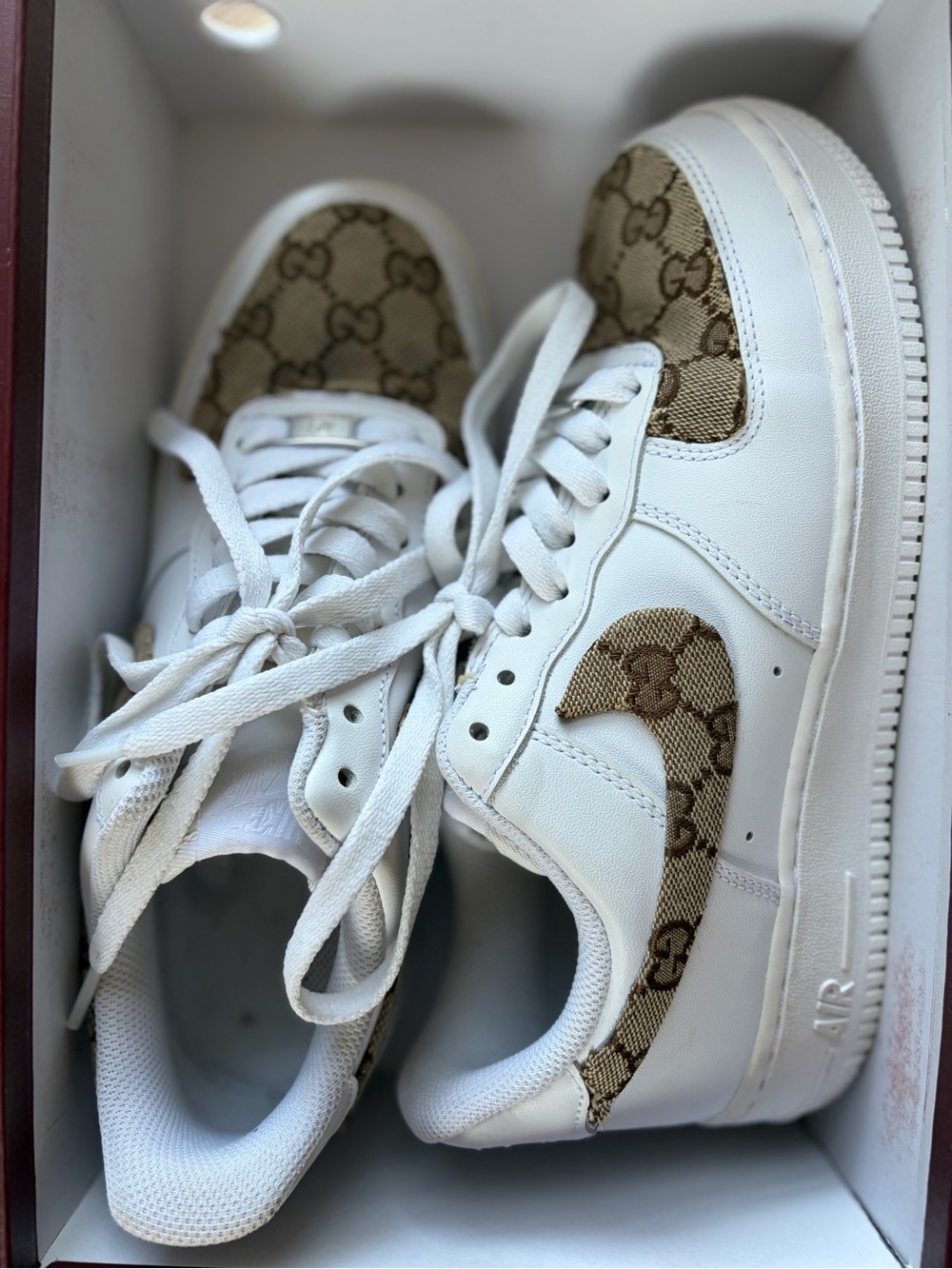 Nike Air Force 1 customized w/ a classic brown Gucci GG supreme monogram pattern - Picture 8 of 8